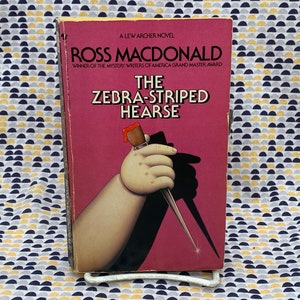The Zebra-Striped Hearse  - Ross Macdonald - A Lew Archer Novel  - Vintage Paperback Book - Bantam Edition