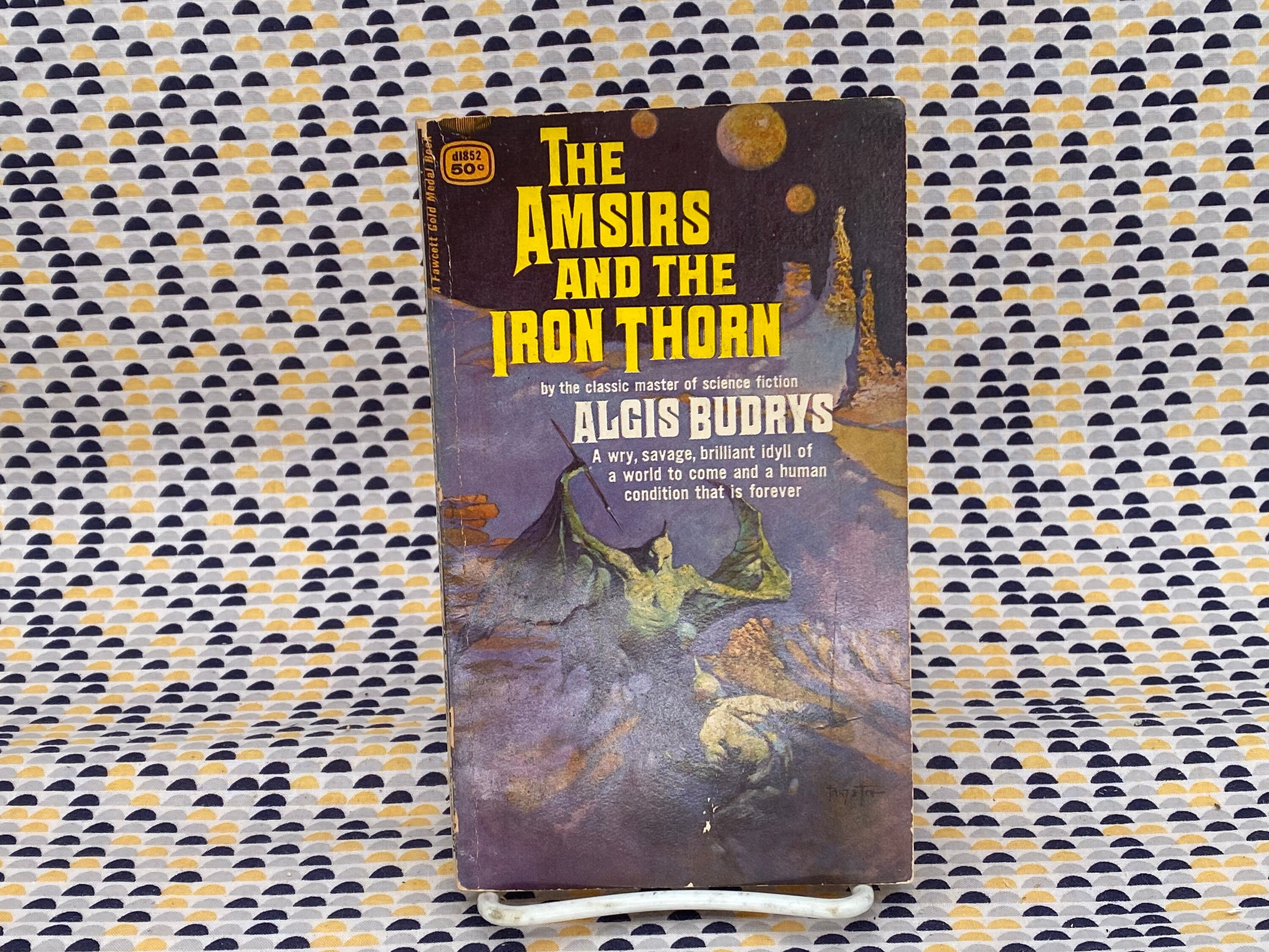 SIGNED by AUTHOR - The Amsirs and the Iron Thorn - Algis Budrys - Vintage Paperback Book - 1967 Fawcett Edition