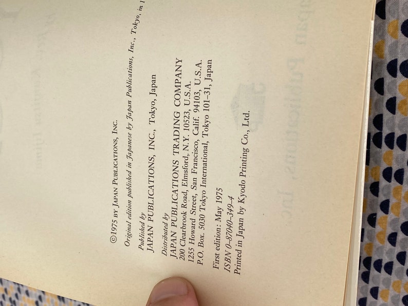 May include: Copyright information for a book published by Japan Publications, Inc. The book was originally published in Japanese and is distributed by Japan Publications Trading Company. The book was printed in Japan by Kyodo Printing Co., Ltd.