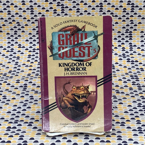 Grail Quest #5: Kingdom of Horror - J.H. Brennan - Solo Fantasy Gamebook - CYOA - AD&D - Vintage Paperback Book - Dell Edition