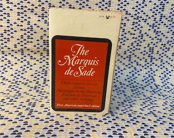 Marqués de Sade - Justine, la filosofía en el dormitorio, Eugenie de Franval - Libro de bolsillo antiguo - Edición de Grove Press sin censura