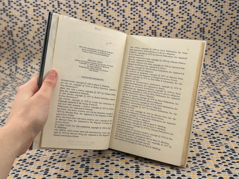 The Man Who Loved The Midnight Lady - Barry Malzberg - Doubleday -EX LIBRARY COPY image 6