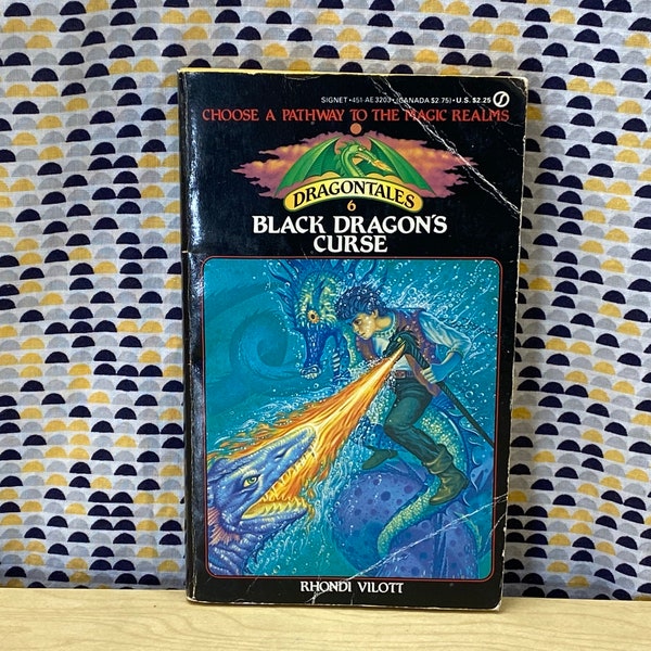 DragonTales #6 - Black Dragon's Curse - Rhondi Vilott -CYOA - Vintage Paperback Book - RPG - Signet Books