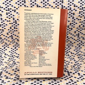 Libro de folclore negro - Editado por Langston Hughes y Arna Bontemps - Apollo Editions - Tapa blanda imagen 2