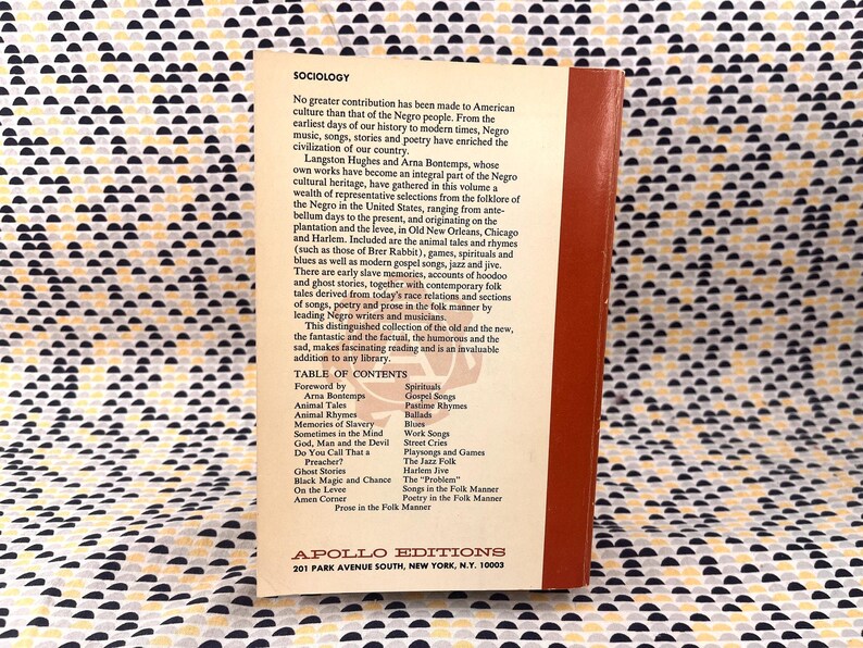 Libro de folclore negro - Editado por Langston Hughes y Arna Bontemps - Apollo Editions - Tapa blanda imagen 2