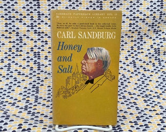 Honey and Salt - Carl Sandburg - Vintage Paperback Book - Harbrace Edition