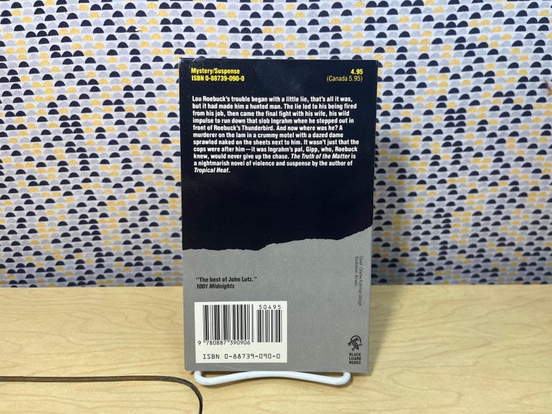The Truth of the Matter - John Lutz - Black Lizard Crime - Paperback image 2