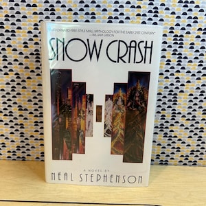 Snow Crash - Neal Stephenson - Vintage Hardcover Book - 1992 Book Club Edition - Bantam Spectra
