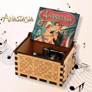 Anastasia Music Box Once Upon A December Theme Music Chest Wooden Engraved Handmade Vintage Gift