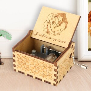 Tarzan Music Box You'll Be In My Heart Song Phil Collins Music Chest Engraved Handmade Gift for Birthday Christmas Wedding Customizable Box