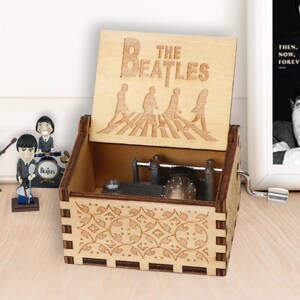 The Beatles Music Box ' LET IT BE ' Song Music Chest Wooden Engraved Handmade Custom Theme Gift for Birthday Christmas Wedding Customizable