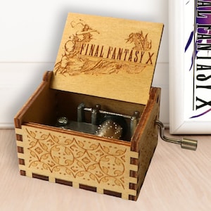 Final Fantasy Music Box To Zanarkand Song Music Chest Engraved Handmade FFX Gift for Birthday Christmas Wedding Anniversary Customizable Box