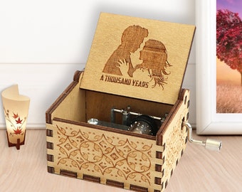 A Thousand Years Music Box Christina Perri James Arthur Song Music Chest Engraved Handmade Gift for Birthday Christmas Wedding Customizable