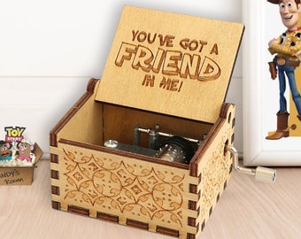 Toy Story Music Box You've Got A Friend In Me Song Engraved Handmade Gift Birthday Christmas Wedding Anniversary Graduation Customizable Box