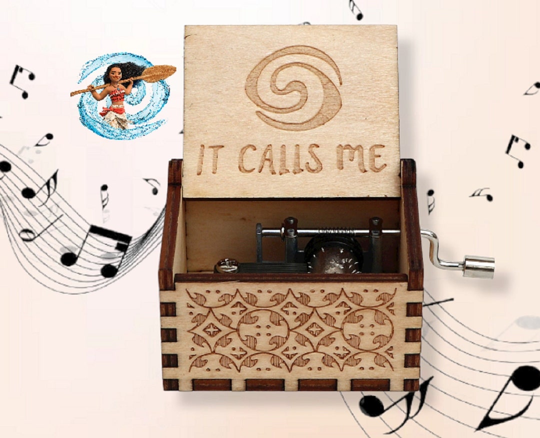 Moana Music Box Theme Music Chest Wooden Engraved Handmade Etsy