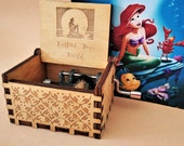 The Little Mermaid Music Box 39 Part Of Your World 39 Theme Music Chest Wooden Engraved Handmade Vintage Gift