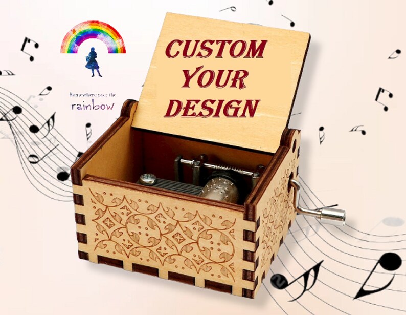 Somewhere Over the Rainbow Music Box Theme Music Chest Wooden Etsy