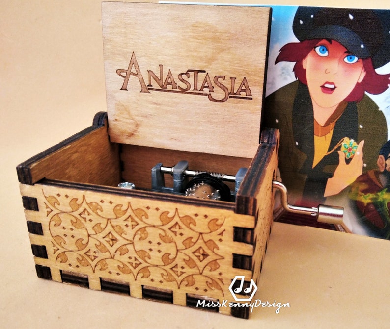 Anastasia Music Box Once Upon A December Theme Music Chest Wooden Engraved Handmade Vintage Gift 