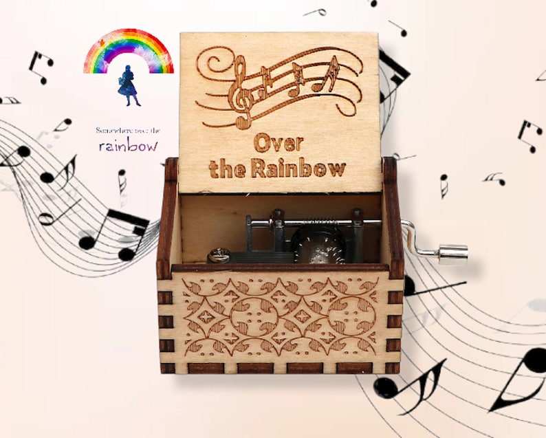 Somewhere Over the Rainbow Music Box Theme Music Chest Wooden Etsy