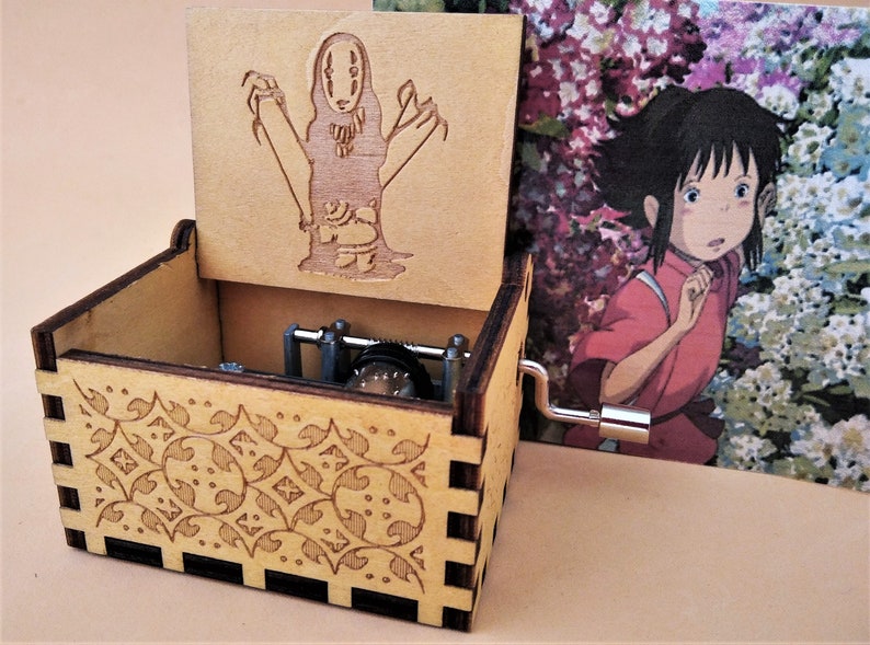 Spirited Away Music Box Theme Music Chest Wooden Engraved Etsy