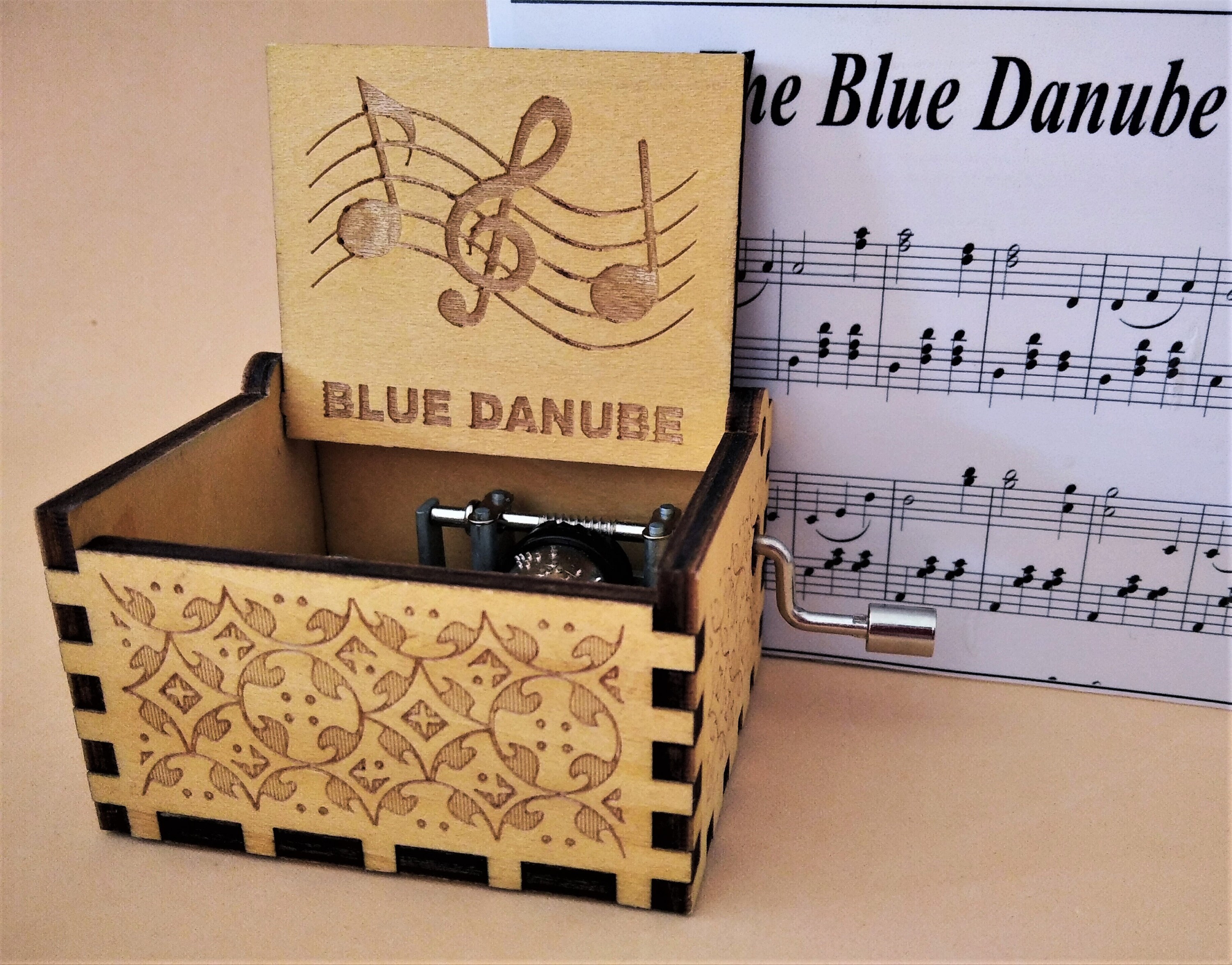 The Blue Danube Music Box Theme Johann Strauss Music Chest Etsy