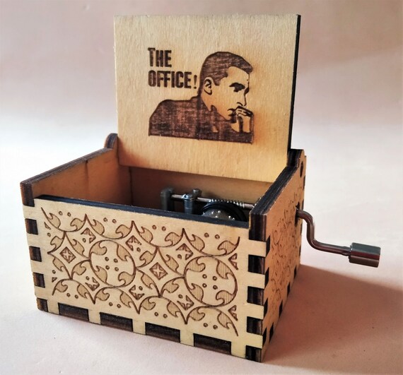The Office Music Box Theme Music Chest Wooden Engraved Etsy