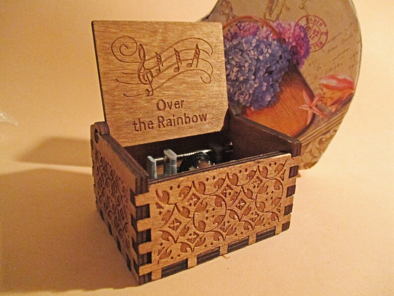 Somewhere Over The Rainbow Music Box Theme Music Chest Wooden Etsy