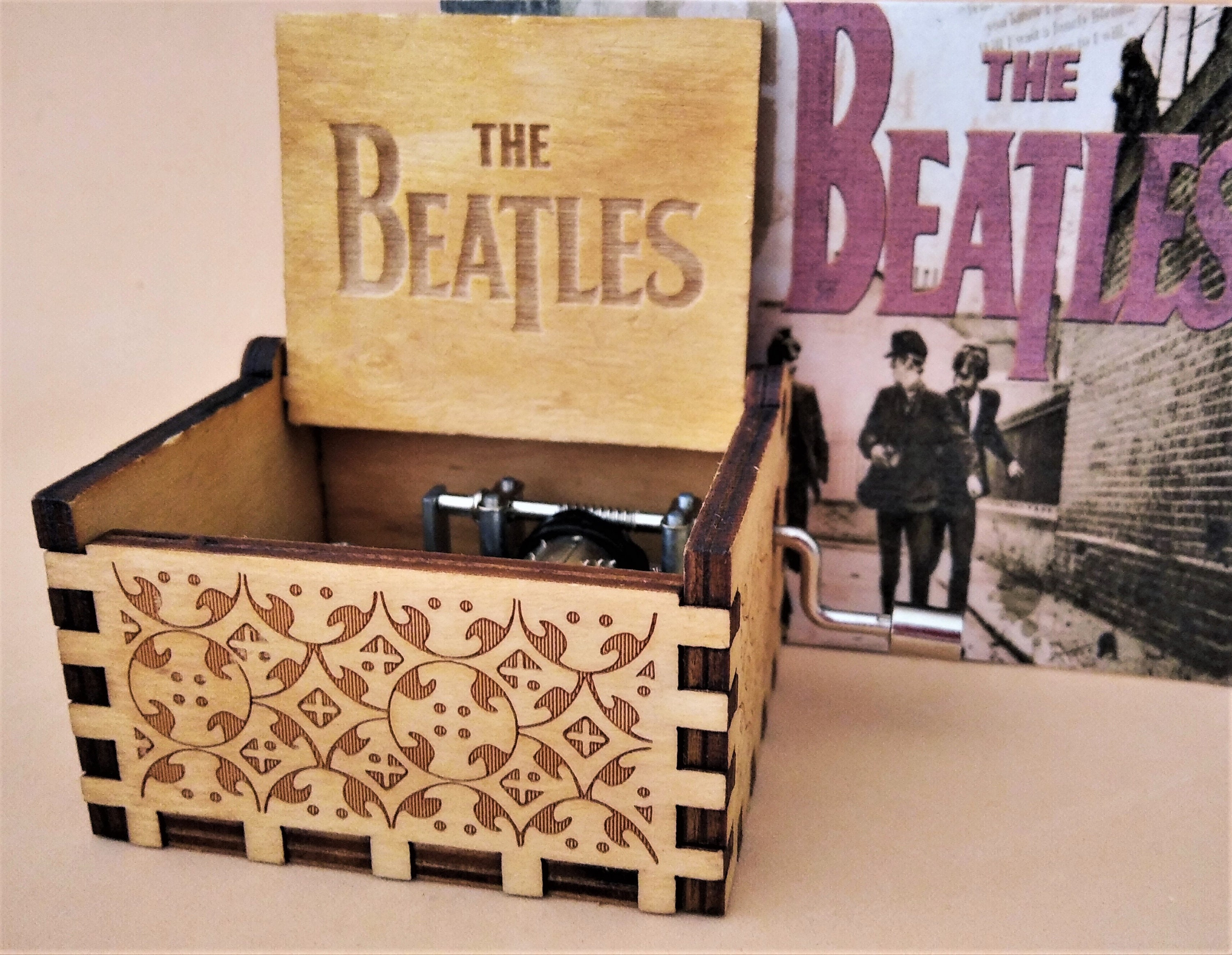 Beatles LET IT BE Music Box Theme Music Chest Wooden Engraved Etsy