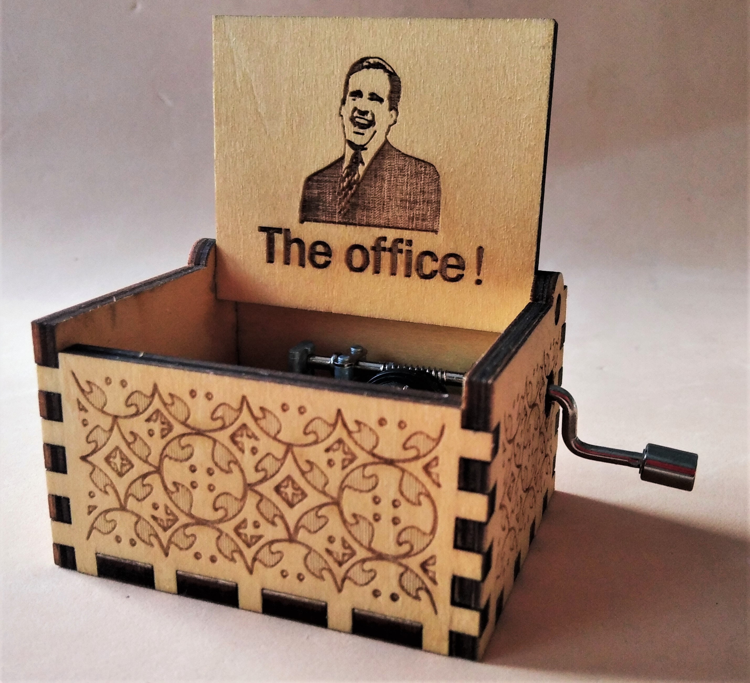 The Office Music Box Theme Music Chest Wooden Engraved Etsy