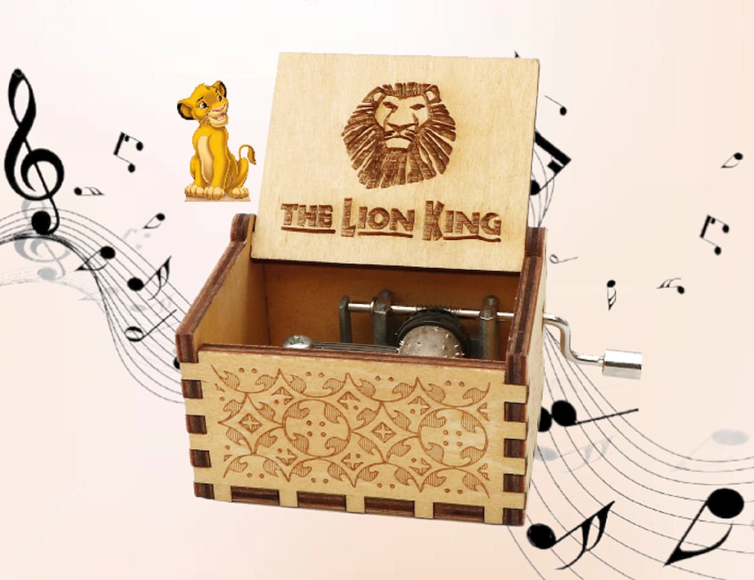The Lion King Music Box Theme Music Chest Wooden Engraved Etsy