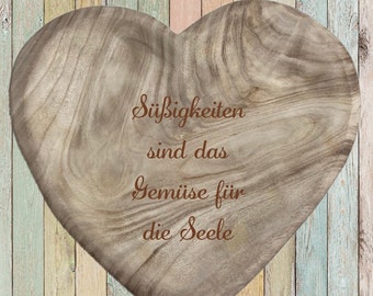 Personalisierte Süßigkeiten Schale Herzform –  Dekoration natürlich abbaubar reines Naturprodukt Geschenk Geburtstag Hochzeit Valentinstag