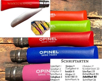 Personalisiertes OPINEL Kindermesser Schnitzmesser Kinder Taschenmesser  Messer Gravur Geschenk