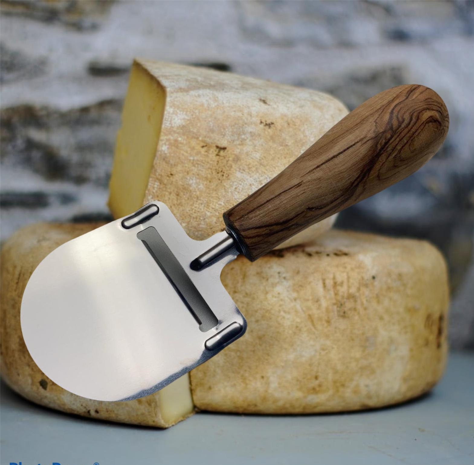 Cheese Slicer DESIGN, lathed Olive Wood Handle