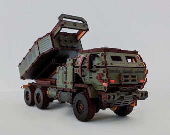 Wood 3D Missile Artillery System 3DBRT  Vehicle Model , Kit To Assemble, Mechanical 3D Puzzle Model Constructor Toy, Combat Vehicle DIY Kit