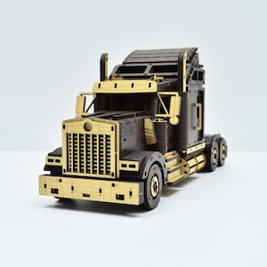 Wooden single truck 3DBRT,  Wood 3D  Constructor truck Wood Puzzle Car Kids Model assembled Toy car truck tractor delivery truck dry VAN