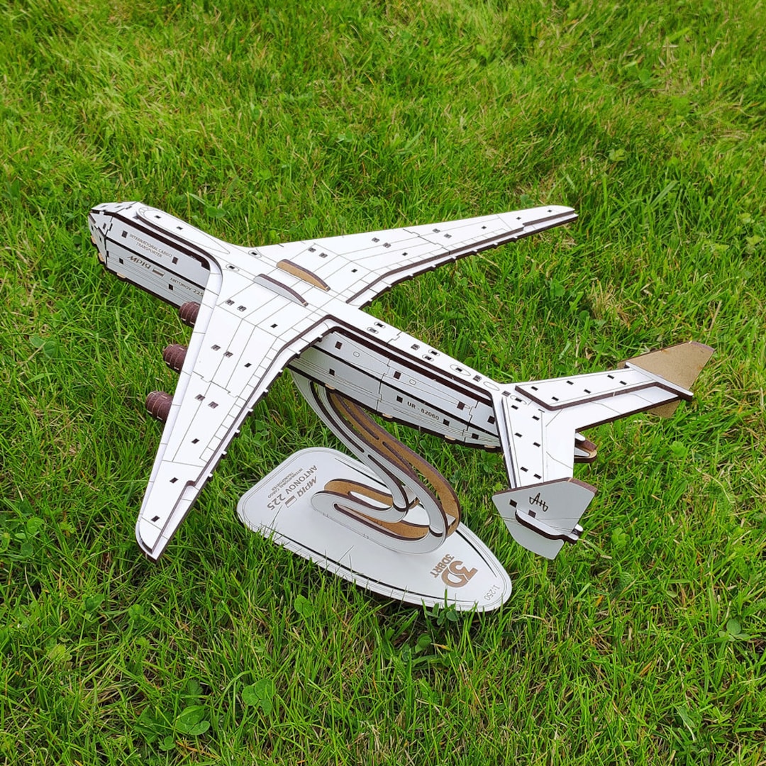 Wooden 3D Aircraft Model Mriya AN-225 3DBRT | Model Plane Kit