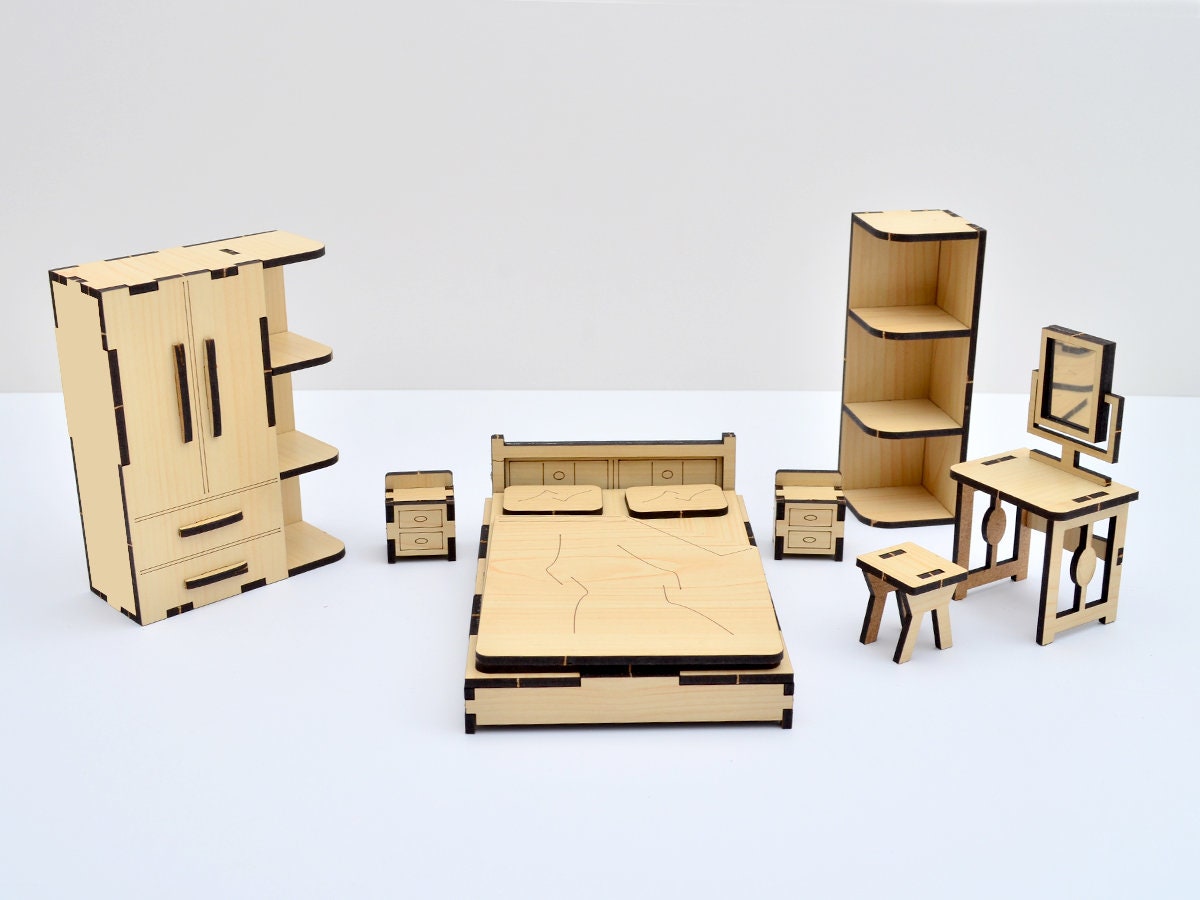 Laser cut file of Wood Furniture 112 DollHouse Miniature Etsy