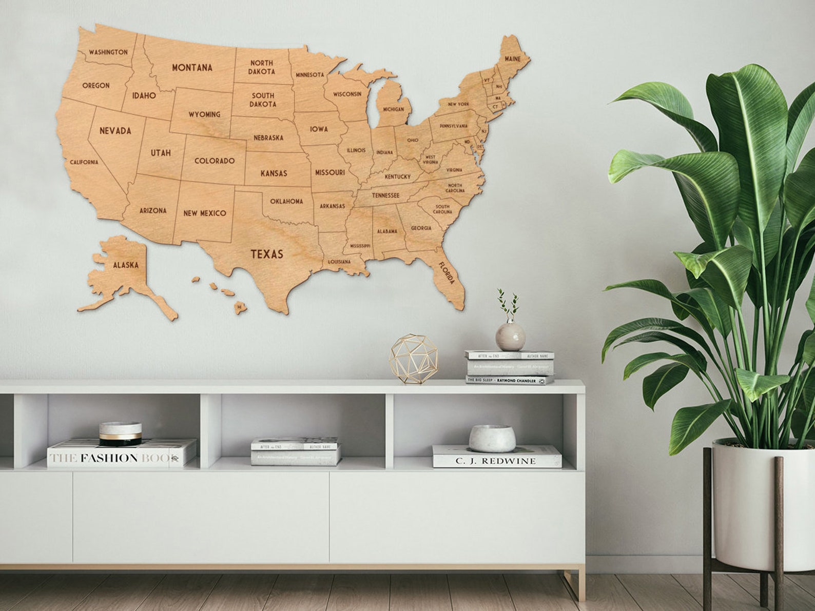 USA Map Laser Cut File, US States Puzzle SVG for Glowforge, Wooden ...
