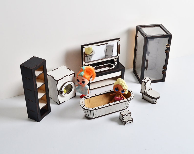 Wooden Dollhouse Furniture Wood Toy Furniture for Dollhouse Etsy