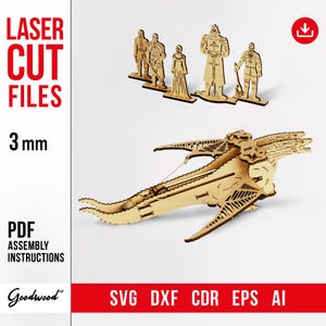 Ballista SVG CdR Dxf PdF Ai, file tagliati al laser, modello di catapulta in legno, puzzle 3D, kit modello fai da te, file CNC, download immediato