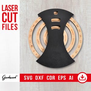 Ewiger Kalender SVG DXF Cdr Eps Pdf Ai – Ewiger Kalender aus Holz, Laser Cut Files für CNC, Wandbehang Dekor, Instant Download