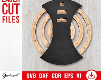 Perpetual Calendar SVG DXF Cdr Eps Pdf Ai – Eternal Wooden Calendar Template, Laser Cut Files for CNC, Wall Hanging Decor, Instant Download
