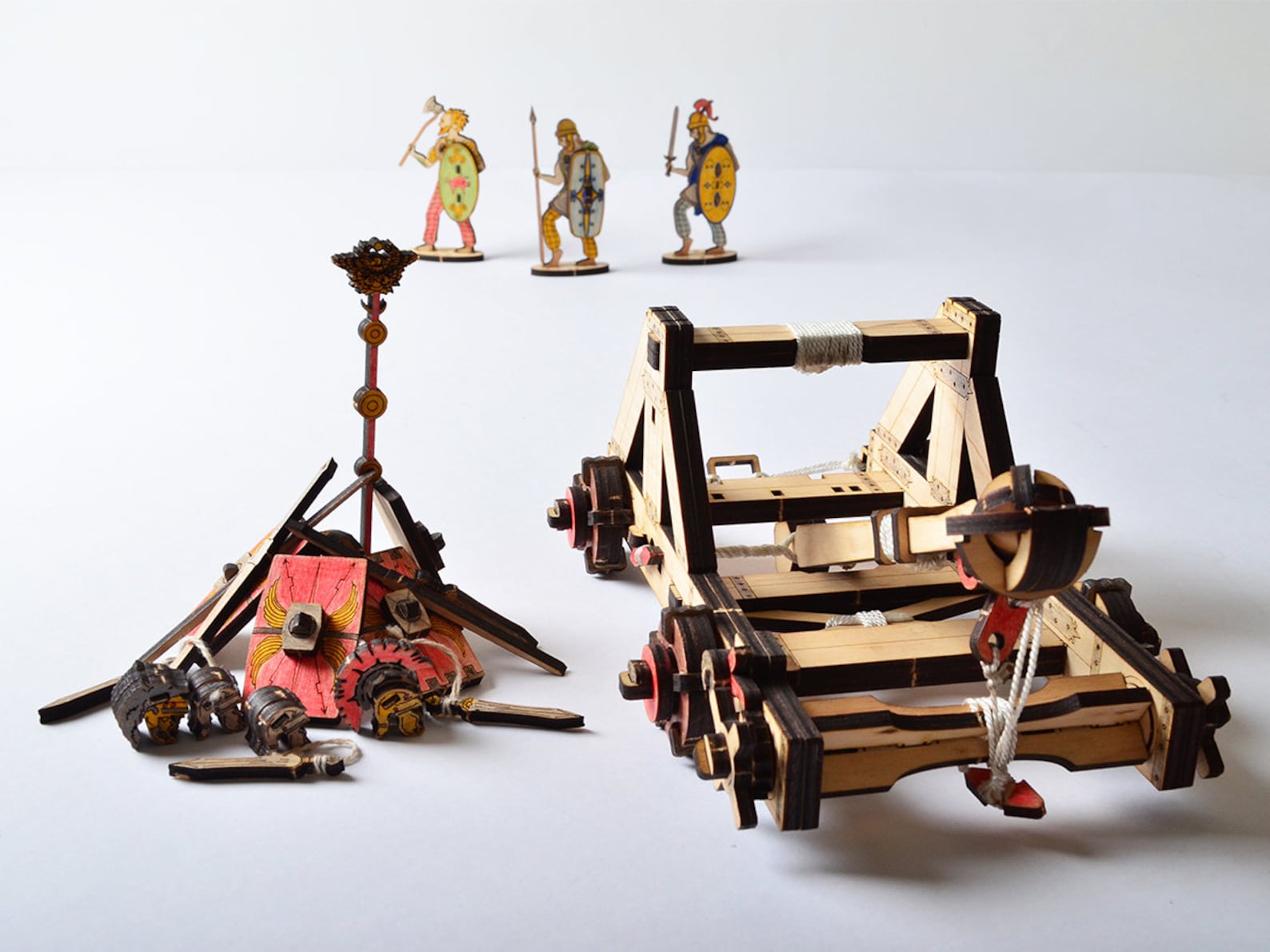 Catapult Laser Cuter Layout 3D Puzzle Template for DIY Catapult Model Kit — CNC and Laser Cut Files ...