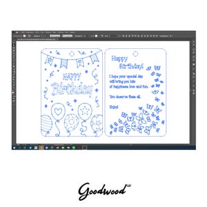 Carte d'anniversaire gravée sur bois SVG CdR DXF Ai EPS | anniversaire ballons en bois | Fichiers découpés au laser pour vos amis | Modèle à téléchargement immédiat image 3