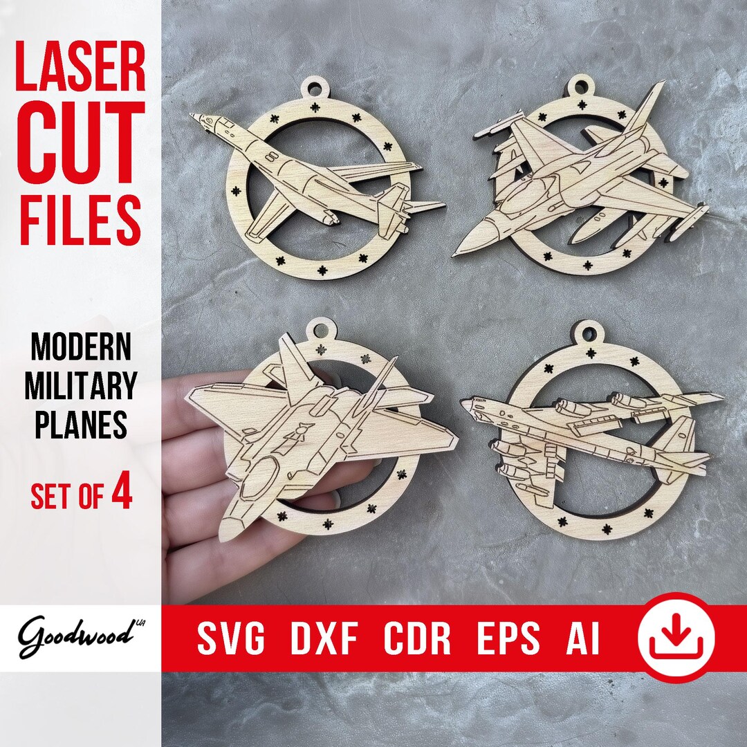 Modern Military Aircraft SVG Templates, Fighter & Bomber Laser Cut ...