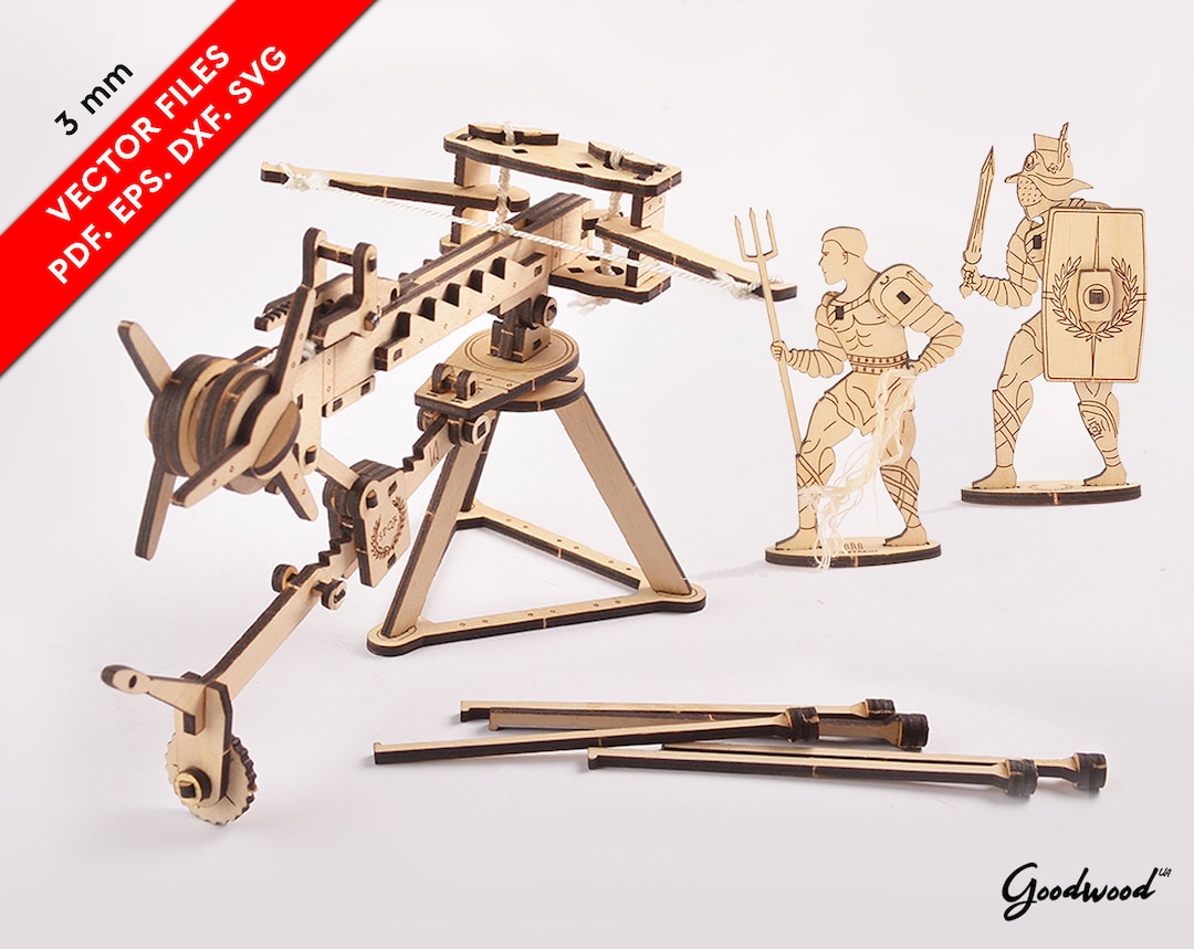 Catapult SVG Laser Cut Files Dxf Eps Cdr Pdf (Instant Download) Etsy