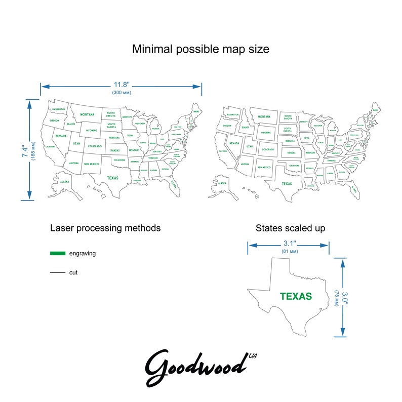 USA Map Laser Cut File, US States Puzzle SVG for Glowforge, Wooden ...