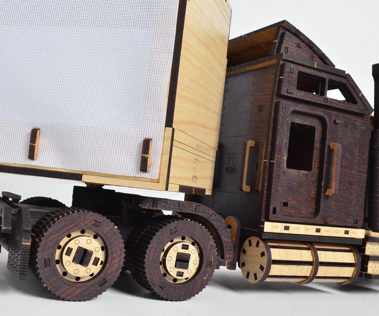 Wood Truck With Semitrailer Tent 3DBRT/ Wood Constructor Kit