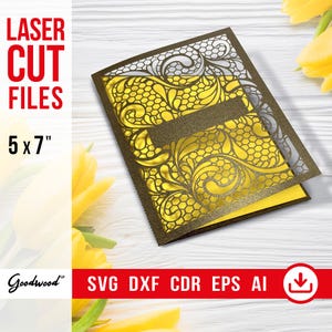 Ornamental Laser Cut Karte SVG DXF, Hochzeit, Jahrestag, Einladung, Party Greeting Card Template, Papercut Design, Instant Download