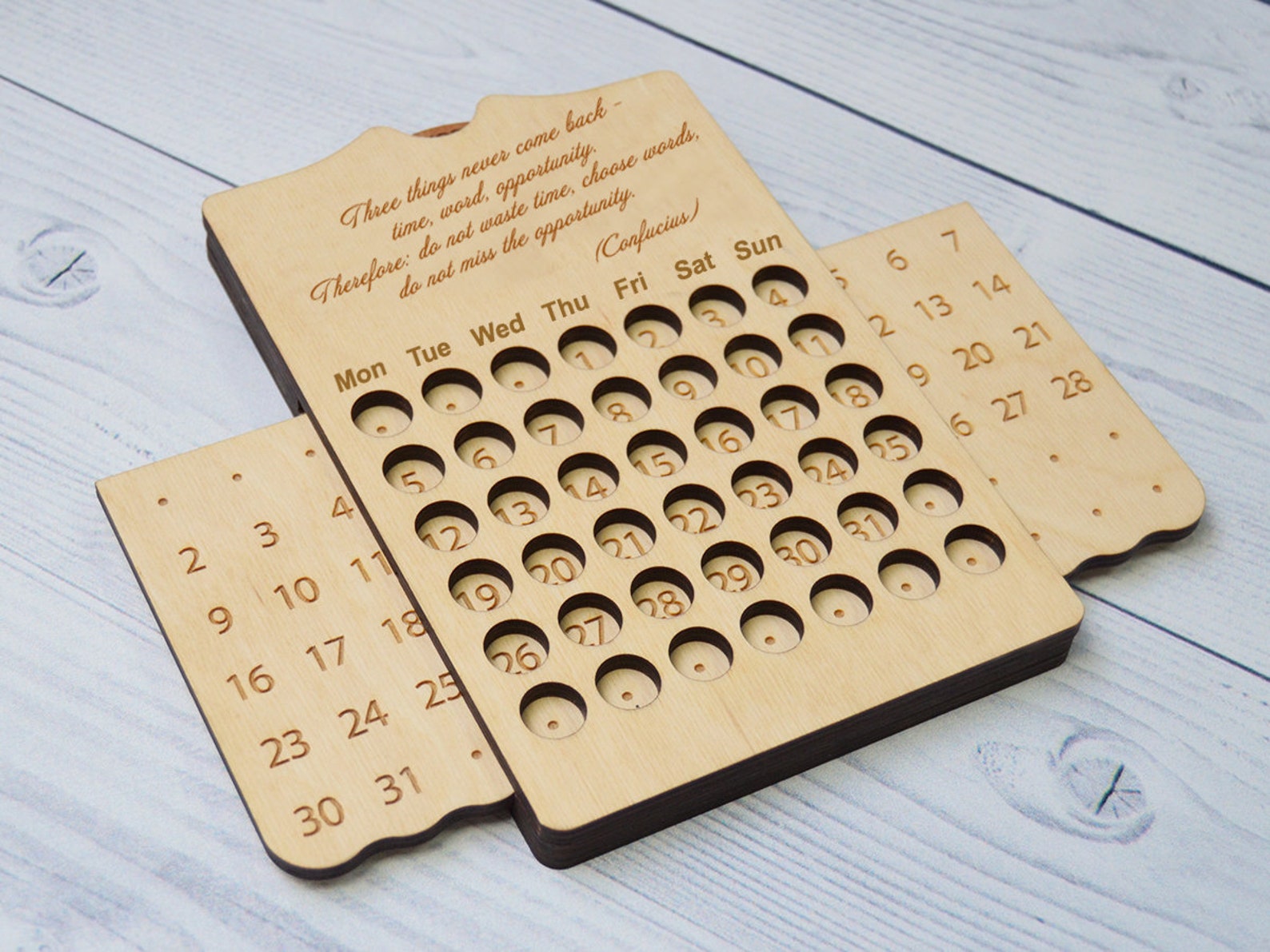 Perpetual calendar Wood Forever Calendar Wood Office Office Etsy